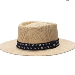 NWOT Dockers Tan Panama Hat with Navy Anchor Band